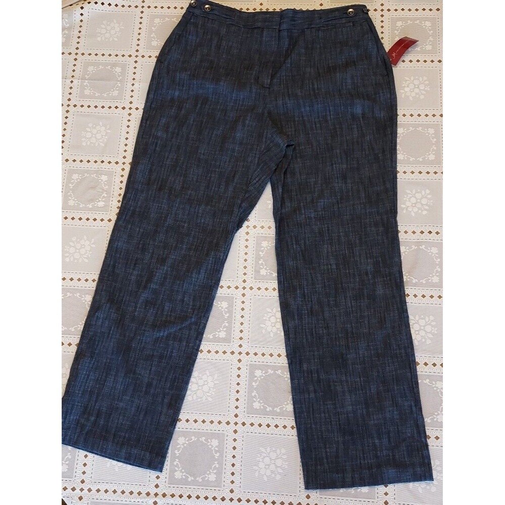 JM Collection Women's Petite Dress Pants Color-Indigo Blue Size 14 NEW with Tags